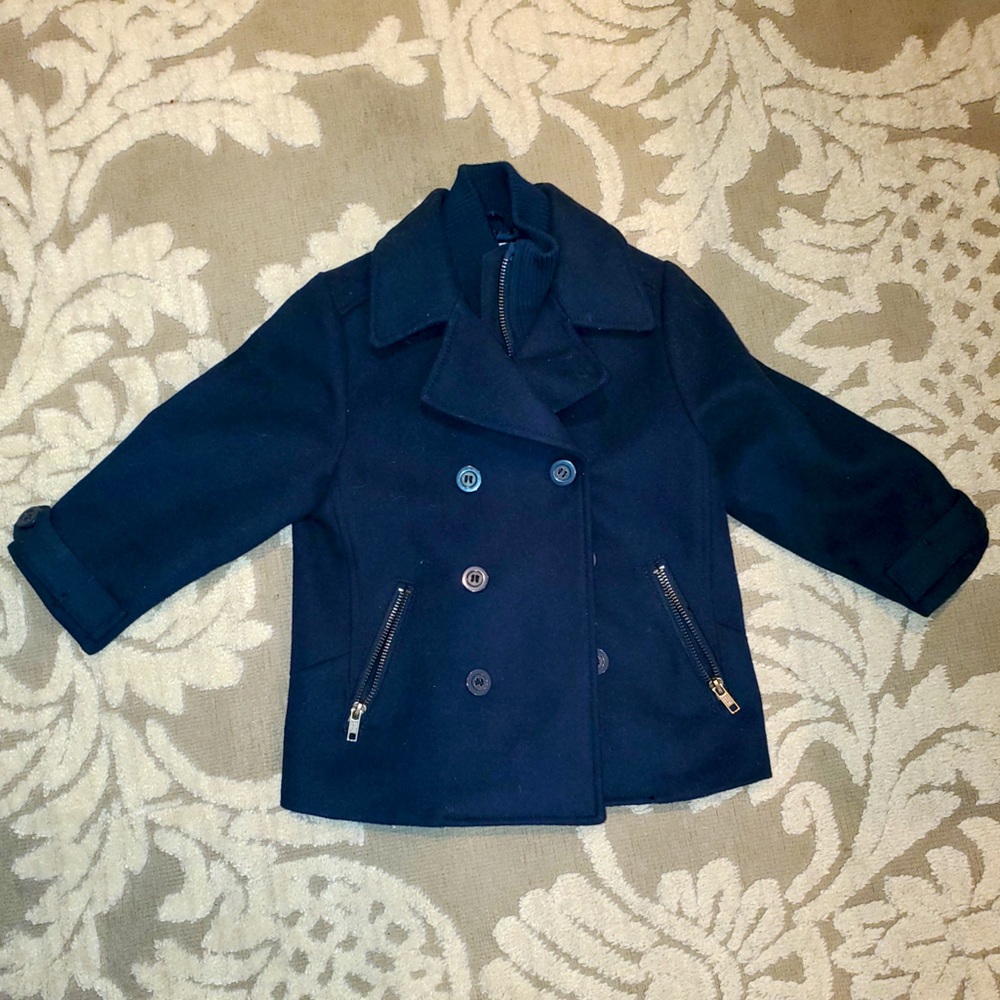 H&M toddler navy pea coat sz 1-2 yrs
